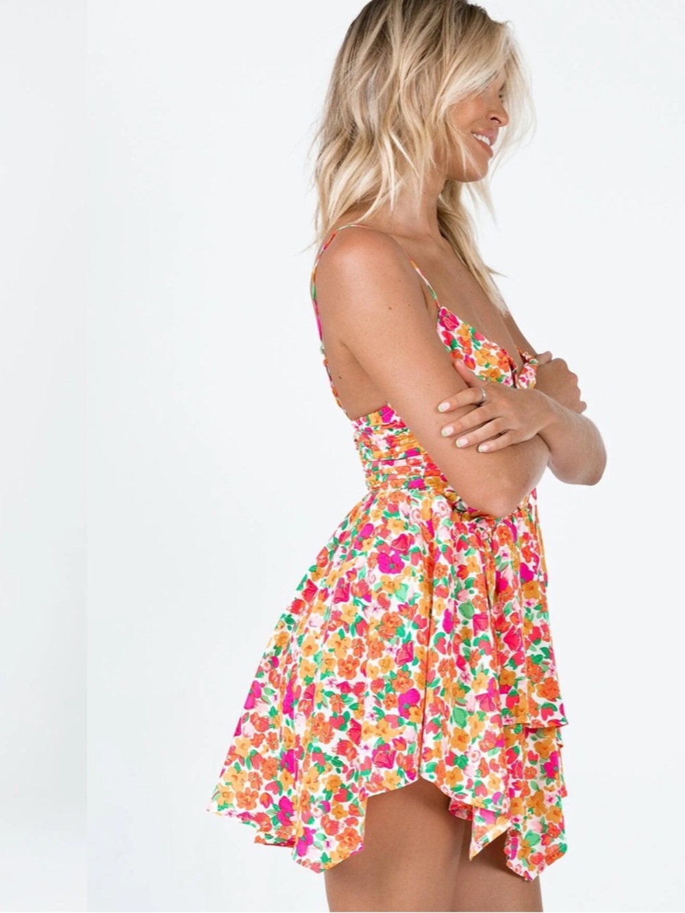Princess Polly Pink Multi Floral Ruffle Kids One-Piece - Picture 2 of 4